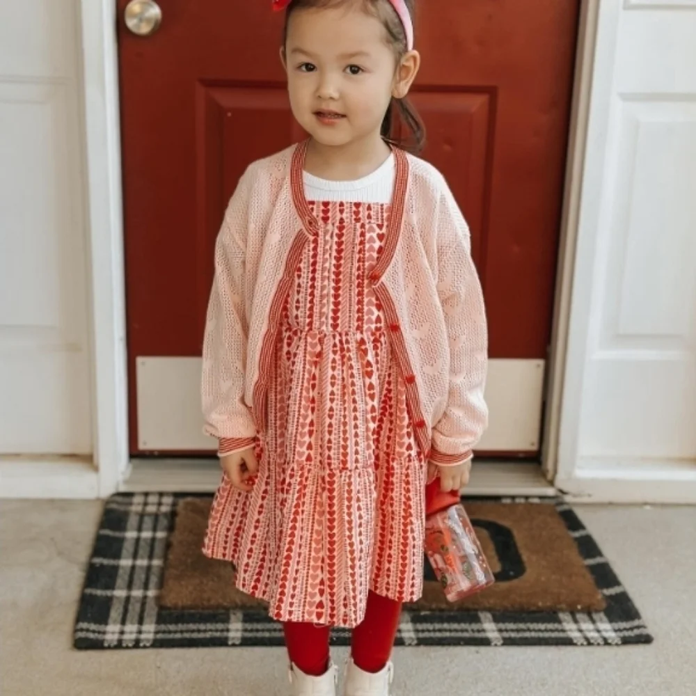 Cat & Jack Infant & Toddler Girls Pink & Red Hearts Tank Dress
